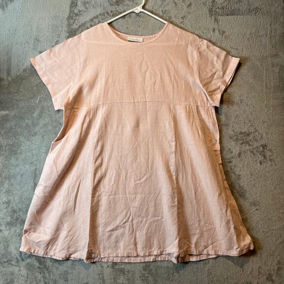 Bryn Walker 100% Linen Light Pink Tunic Size Medium Pockets Lagenlook Minimalist - Picture 1 of 6